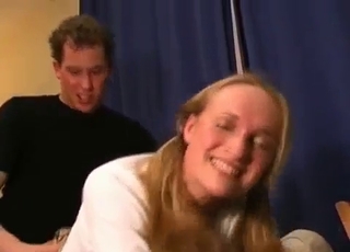 Blonde's pussy gaped by her son
