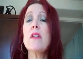 Redhead in cute panties fucks her son