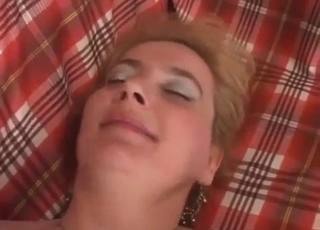 Bitch jerking this dude's massive cock